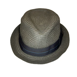 Goorin Bros. Size Large Men's Straw Fedora Porkpie Hat Short Brim Gray Flaw - Picture 1 of 10