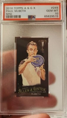 2016 PAUL MCBETH ROOKIE PSA 10 POP=2!  ALLEN & GINTER X BLACK MINI 249 DISC GOLF - Image 1 of 3