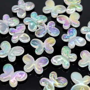 20 X PERLES PAPILLON ACRYLIQUE TRANSPARENTES À PARTIR DE 17X12,5X4MM POUR FABRICATION DE BIJOUX - Photo 1/1