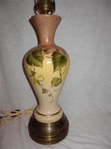 HERVORRAGENDE ART-DECO TISCHLAMPE mit grünem Efeu & Goldrand - Bild 1 von 1