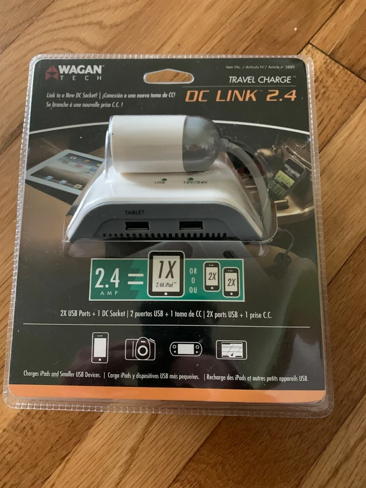 Cargador de viaje para teléfono iPad USB TECH WAGAN 2889 2.4A  Foto 1 de 2