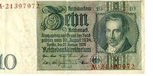 Europa, Alemania: República de Weimar 10 marcos 1945 - Imagen 1 de 2