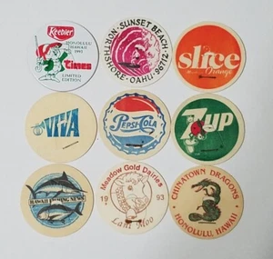 9 gorras de leche POGS vintage de Hawai década de 1990 -- BUEN ESTADO USADO - Imagen 1 de 2