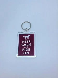 Schlüsselanhänger Keep Calm and Ride on Horses - Geschenkidee zu Weihnachten - Bild 1 von 3