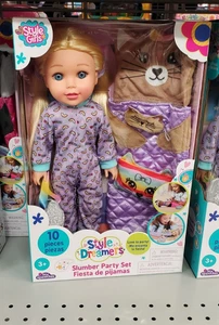 Style Dreamers Slumber Party Set 18" Puppe 10-teilig Pyjama & Katze/Panda Schlafanzug W - Bild 1 von 3