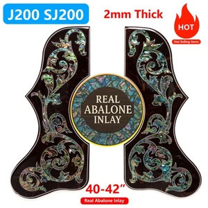 Acoustic Guitar Pickguard Left & Right Set for J200 SJ200 – Abalone Shell Inlay - Picture 1 of 14