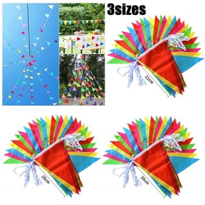 100 M Colorful Triangle Flag Pennant String Banner Festival Party Holiday-Decor - Picture 1 of 24