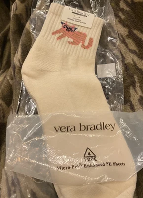 CALCETINES VERA BRADLEY ESSENTIAL QUARTER CREW - GATO SOBRE SEMILLA - NUEVOS CON ETIQUETAS Foto 1 de 4