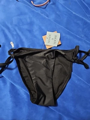 Parte inferior de bikini para mujer S negra con corbata lateral sombra y orilla nueva con etiquetas. Foto 1 de 4