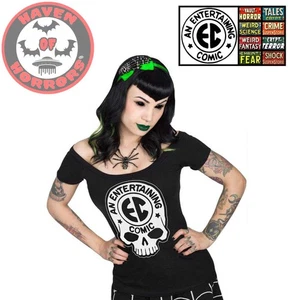 Top de hombro blanco con logotipo de calavera de EC Comics - Imagen 1 de 5