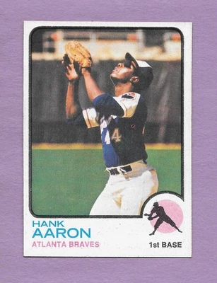 1973 Topps #100 Hank Aaron Salón de la fama Braves afilado bien centrado casi nuevo $100 Foto 1 de 2