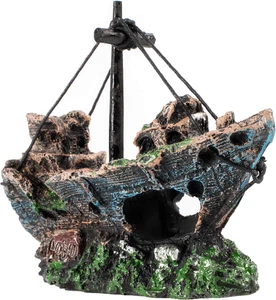 Fish Tank Decoration - Aquarium Accessories,Shipwreck Decor,Resin Material Sunke - Picture 1 of 12