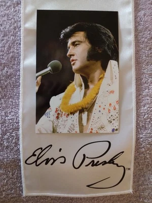ELVIS PRESLEY SIGNATURE WHITE SCARF&ALOHA FROM HAWAII CONCERT PHOTO NEW LOT 2 - Image 1 of 4