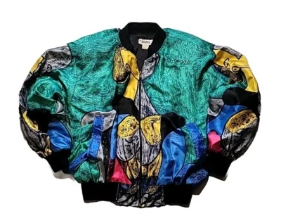 Vintage Picasso Jacket M/L Abstract Art Bomber Windbreaker Full Zip RARE Color - Image 1 of 4