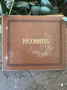 Vintage Brown Record Holder Album With 9+ Vinyl 45 rpm records included - Picture 1 of 24