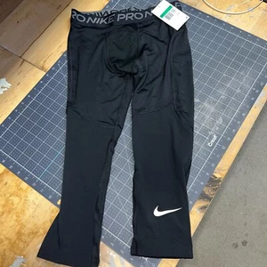 Boys Nike Black spandex 3/4 Compression Tights X L $30 New - Picture 1 of 5