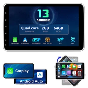 2+64GB Android 13 Carplay DAB+ Autoradio GPS Navi 1 DIN 360° Drehbar Bildschirm - Bild 1 von 14