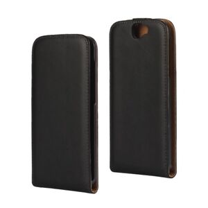 HTC One A9 Flip Handy Tasche Echt Leder Book Etui Hülle Magnet Cover Bag Schwarz