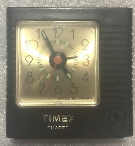 Vintage Timex Quartz Travel Alarm Clock Model 7809-012 Tested Works 1 AA Battery