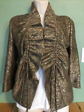 ADOLFO DOMINGUEZ Goldbrown Shimmering Jacket 3/4 Sleeve Size 40 EUC
