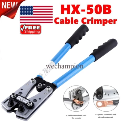 Herramienta de prensado de terminales de alambre grande 6-50 mm² herramientas de alicate de terminales de crimpado de terminales de cable Foto 1 de 4