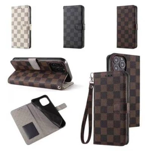 For iPhone 16 Pro Max 15 14 13 12 11 XR XS Phone Cover Classic Bracket Leather - Picture 1 of 8