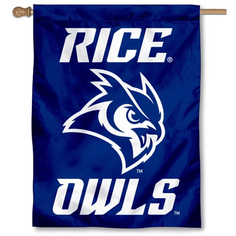 Rice University New Owl Logo Two Sided House Flag Cover