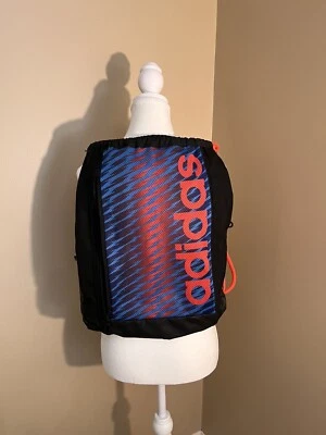 Adidas Drawstring Backpack Gym Bag Red Blue and Black Adidas Logo - Image 1 of 4