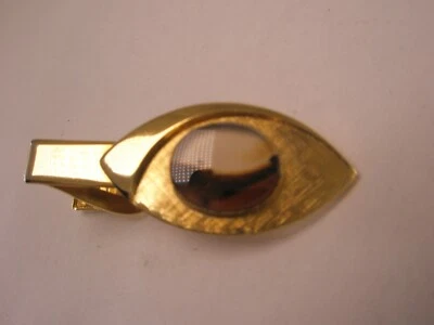 1-9/16" Agate Stone Rock Vintage SMALL Tie Bar Clip plain simple quality - Image 1 of 4