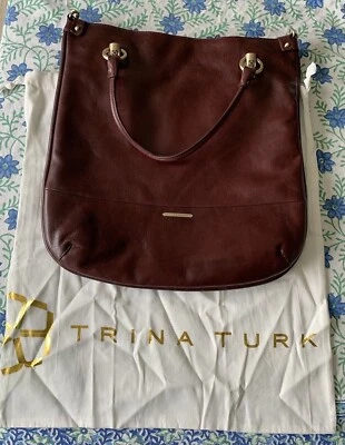 Bolso de hombro grande Trina Turk Manhattan de cuero esmaltado nuevo con etiquetas Foto 1 de 4
