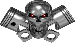 mechanic racing Garage Motor Graphics Decals Stickers Wrap Pistons Skull 28 inch - Picture 1 of 1