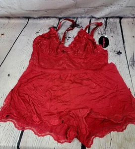 Avidlove Red Shorts And Tank Nighty Lingerie Size Small - Picture 1 of 6