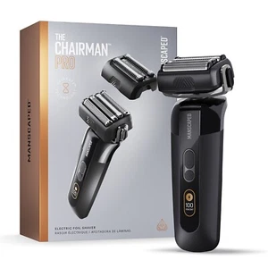 MANSCAPED® The Chairman™ PRO Men’s Foil Shaver - Two Interchangeable Blade Heads - Picture 1 of 11