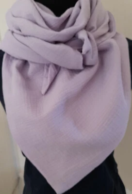 Loop - Schal ca. 25 x 130 oder Dreieckstuch ca. 130 x 130 cm uni hell flieder - Bild 1 von 2