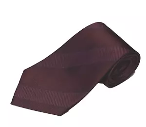 KENNETH COLE Burgundy Repp Stripe Hand Made 100% Silk Tie - Picture 1 of 8