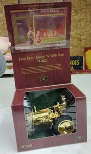 Ertl 1/16 Gold John Deere Model A With Man Tractor Top 100 Toys Of Century NOB - Picture 1 of 18