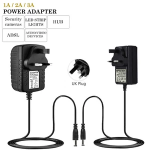1A/2A/5A 12V AC/DC Adapter Ladegerät Netzteil für CCTV DVR Kamera/LED Licht U - Bild 1 von 18