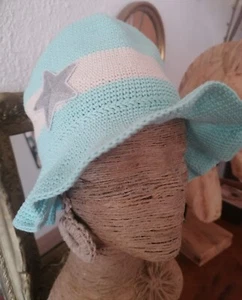 Bonnet Bob Chapeau crochet fait main modèle unique NEUF Bohème Hippie Vintage - Imagen 1 de 3