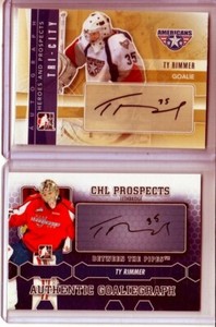 TY RIMMER In The Game TWO CARDS LOT Autographs