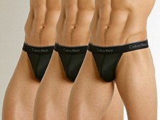 Calvin Klein CK men black Y-back thong underwear (3 thongs PACK ) - Size XL 