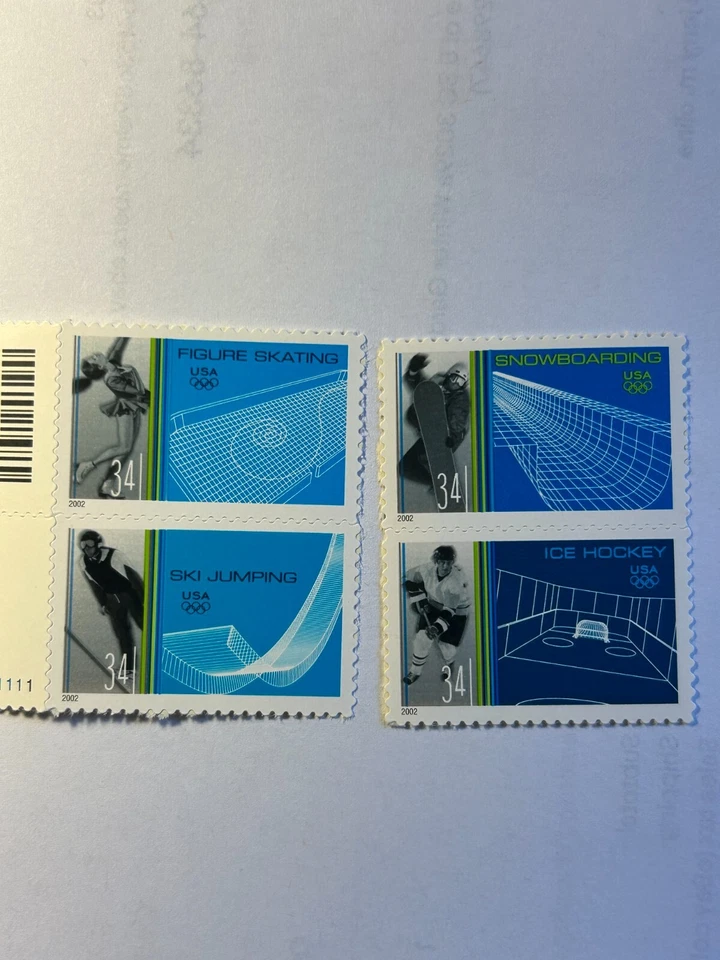 Набор из 4 синглов США SC 3552-55 зимние виды спорта как новые без наклеек и следов 2001 - Изображение 1 из 1