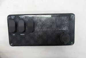 LIGHTS / LIVEWELL / BILGE SWITCH PANEL W/ 12V OUTLET 9 1/2" X 4 5/8" BLACK BOAT - Picture 1 of 10