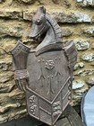 Antique Cast Iron Shield C1890 Wall Hanging Heavy 4KG (shelf a)