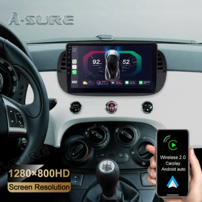 2 DIN Android 13 per Fiat 500 2007-2015 Autoradio Navi GPS WiFi Carplay 2+32GB - Immagine 1 di 4