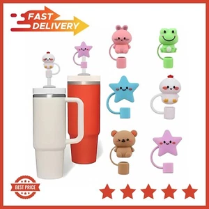 6Pcs Straw Cover Cap for Stanley Cup,Silicone Straw Topper Compatible with 30&40 - Picture 1 of 8