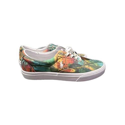Ralph Lauren Keaton Embroidered Polo Pony Firey Tie Dye Canvas Shoes Men's NEW