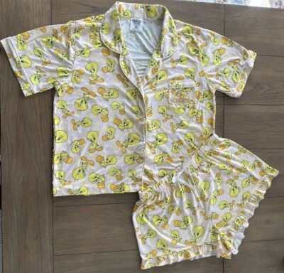 Looney Tunes розовый пижамы короткие 2PC комплект Tweety птица мягкий эластичный ** женщин XL - Изображение 1 из 4