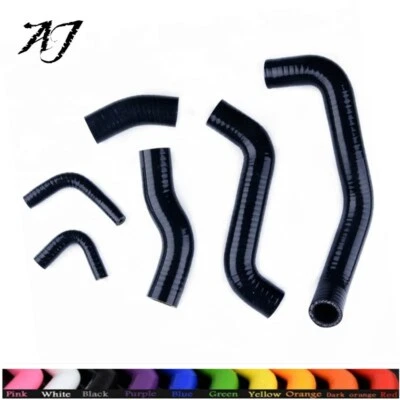 Kit de manguera de 3 capas radiador refrigerante silicona negro Fit 02-07 Kawasaki ZRX1200R ZX12R Foto 1 de 4