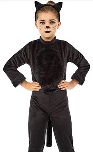 Black Cat Costume Kids XL Animal Halloween Fancy Dress Kitty Catsuit - Picture 1 of 5