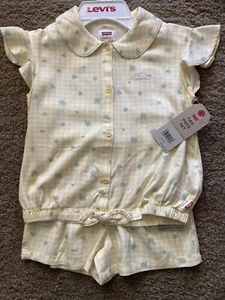 NWT Girl’s Levi’s 2 Pc Yellow Shirt Set, Size 6, $42 - Picture 1 of 4